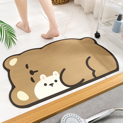 Cute Cartoon Bathroom Rugs Entrance Non-slip Bath Mat, Home Bathroom Absorbent Floor Mat, Toilet Quick Dry Mat, Bathroom Shower Mat