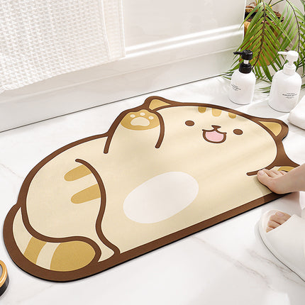 Cute Cartoon Bathroom Rugs Entrance Non-slip Bath Mat, Home Bathroom Absorbent Floor Mat, Toilet Quick Dry Mat, Bathroom Shower Mat