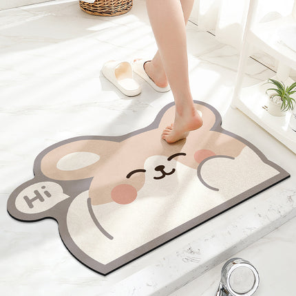 Cute Cartoon Bathroom Rugs Entrance Non-slip Bath Mat, Home Bathroom Absorbent Floor Mat, Toilet Quick Dry Mat, Bathroom Shower Mat