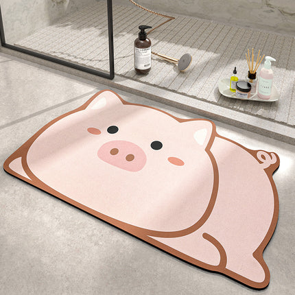 Cute Cartoon Bathroom Rugs Entrance Non-slip Bath Mat, Home Bathroom Absorbent Floor Mat, Toilet Quick Dry Mat, Bathroom Shower Mat