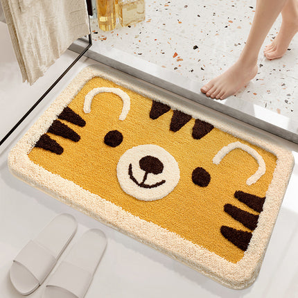 Soft Bathtub Mat Bathroom Rug, Non-Slip Absorbent Cute Design Cat Pattern Floor Door Soft Mat Dry Rugs