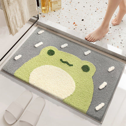 Soft Bathtub Mat Bathroom Rug, Non-Slip Absorbent Cute Design Cat Pattern Floor Door Soft Mat Dry Rugs