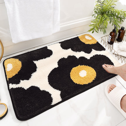 Non-Slip Bath Mat Cute Flower Bathroom Rugs Soft Absorbent Microfiber Bath Rug Machine Washable Floor Bath Rugs Door Mat