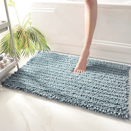 Chenille Bath Mat, Bathroom Rug Non-Slip Absorbent Shower Mat, Machine Washable Toilet Mat Soft Plush Bathroom Rugs Bathroom Floor Mats