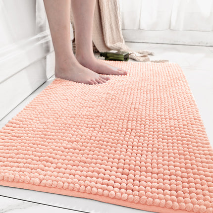 Chenille Bath Mat, Bathroom Rug Non-Slip Absorbent Shower Mat, Machine Washable Toilet Mat Soft Plush Bathroom Rugs Bathroom Floor Mats