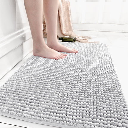 Chenille Bath Mat, Bathroom Rug Non-Slip Absorbent Shower Mat, Machine Washable Toilet Mat Soft Plush Bathroom Rugs Bathroom Floor Mats