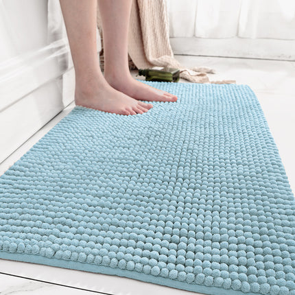 Chenille Bath Mat, Bathroom Rug Non-Slip Absorbent Shower Mat, Machine Washable Toilet Mat Soft Plush Bathroom Rugs Bathroom Floor Mats