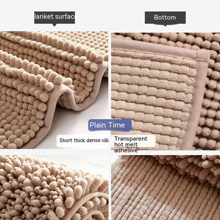 Chenille Bath Mat, Bathroom Rug Non-Slip Absorbent Shower Mat, Machine Washable Toilet Mat Soft Plush Bathroom Rugs Bathroom Floor Mats