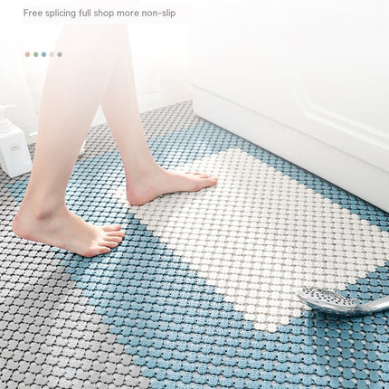 Shower Mat, TPE Bathroom Mat with Drainage Holes, Interlocking Non-Slip Drainage Mat with Foot Massage for Kitchen, Bathroom