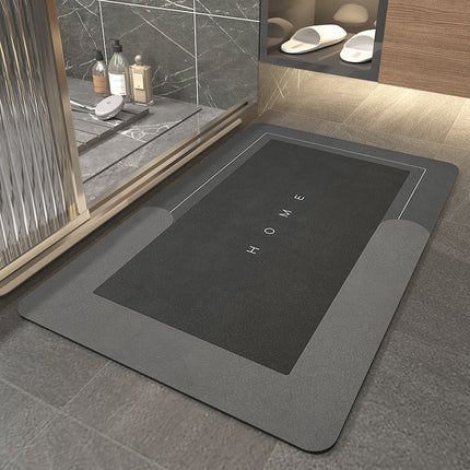 Rubber Bathmat non-slip quick drying bathroom rug, super absorbent thin bath mats for under the door, stylish washable bathroom floor mat