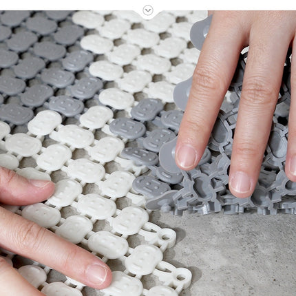 Shower Mat, TPE Bathroom Mat with Drainage Holes, Interlocking Non-Slip Drainage Mat with Foot Massage for Kitchen, Bathroom