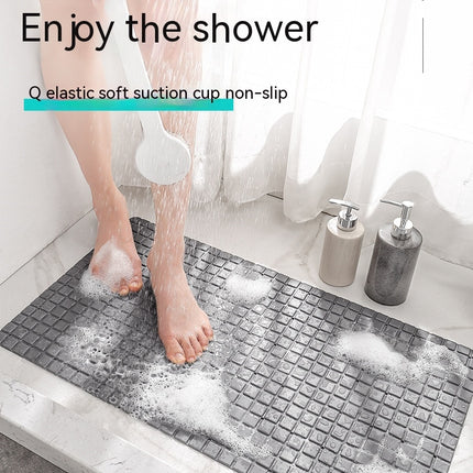 Bath mat with suction cups Small square shower mat Anti-mold and non-slip bathroom mat rug with drainage holes Machine washable