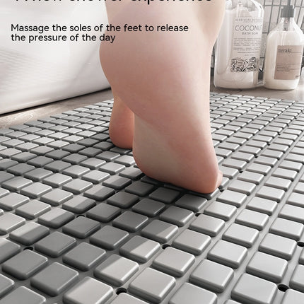 Bath mat with suction cups Small square shower mat Anti-mold and non-slip bathroom mat rug with drainage holes Machine washable