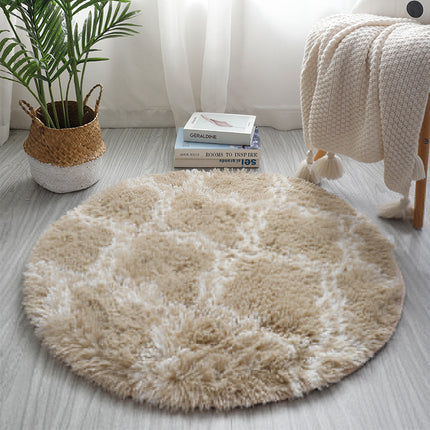 Tie Dye Round Rugs Super Soft Shaggy Pile Kids Bedroom Area Rugs Geometric Round Rugs - Non-Slip Home Decor Cute Teen Room Rugs