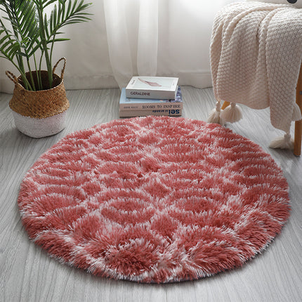 Tie Dye Round Rugs Super Soft Shaggy Pile Kids Bedroom Area Rugs Geometric Round Rugs - Non-Slip Home Decor Cute Teen Room Rugs