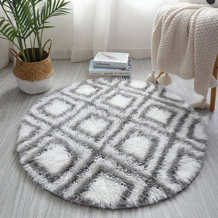 Tie Dye Round Rugs Super Soft Shaggy Pile Kids Bedroom Area Rugs Geometric Round Rugs - Non-Slip Home Decor Cute Teen Room Rugs