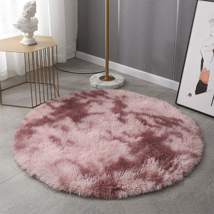 Living Room Round Fluffy Rugs Bedroom Luxury Round Rug Shaggy Pile Soft Tie Dyed Round Rugs Home Decor Rugs