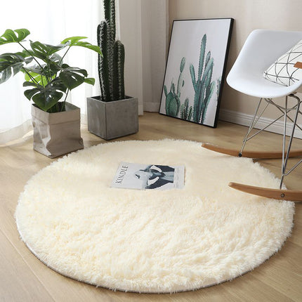 Soft Round Rugs For Bedroom - Plush Round Kids Rugs - Cute Cozy Shaggy Living Room Area Rugs