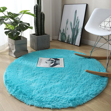 Soft Round Rugs For Bedroom - Plush Round Kids Rugs - Cute Cozy Shaggy Living Room Area Rugs