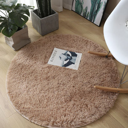 Soft Round Rugs For Bedroom - Plush Round Kids Rugs - Cute Cozy Shaggy Living Room Area Rugs