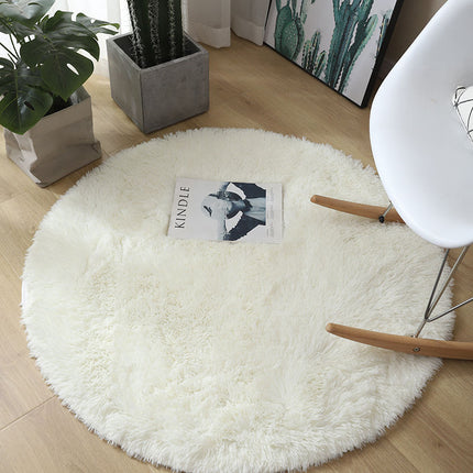 Soft Round Rugs For Bedroom - Plush Round Kids Rugs - Cute Cozy Shaggy Living Room Area Rugs