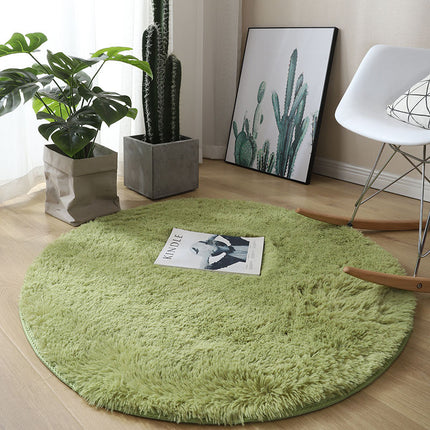 Soft Round Rugs For Bedroom - Plush Round Kids Rugs - Cute Cozy Shaggy Living Room Area Rugs