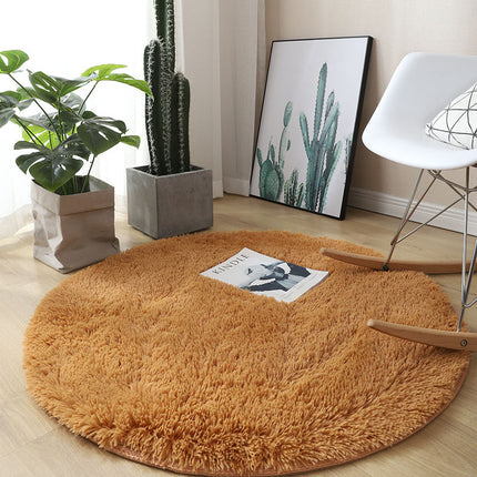 Soft Round Rugs For Bedroom - Plush Round Kids Rugs - Cute Cozy Shaggy Living Room Area Rugs