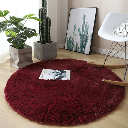 Soft Round Rugs For Bedroom - Plush Round Kids Rugs - Cute Cozy Shaggy Living Room Area Rugs