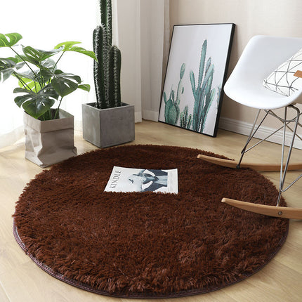 Soft Round Rugs For Bedroom - Plush Round Kids Rugs - Cute Cozy Shaggy Living Room Area Rugs