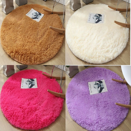 Soft Round Rugs For Bedroom - Plush Round Kids Rugs - Cute Cozy Shaggy Living Room Area Rugs