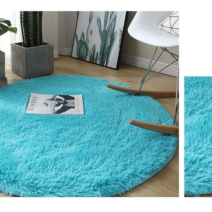 Soft Round Rugs For Bedroom - Plush Round Kids Rugs - Cute Cozy Shaggy Living Room Area Rugs