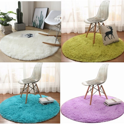 Rugs for Bedroom  Fluffy Round Rug Shag Fuzzy Plush Circle Throw Rug for Nursery Bedroom Home Decor