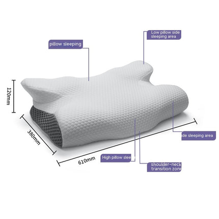 Ergonomic Memory Foam Pillow for Sleeping, Orthopedic Neck Pillow for Side, Back & Stomach Sleepers