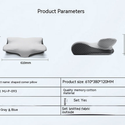 Ergonomic Memory Foam Pillow for Sleeping, Orthopedic Neck Pillow for Side, Back & Stomach Sleepers