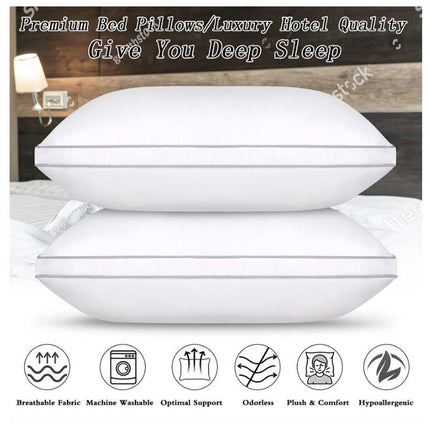 Pillows for Sleeping 2 Pack Fluffy Bed Pillow for Side Back Stomach Sleepers