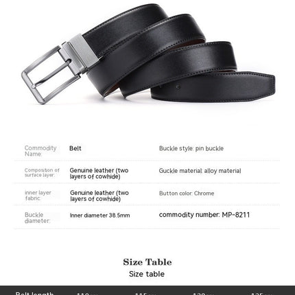 Men's Genuine Leather Dress Belt, Classic Designs for Work Business and Casual