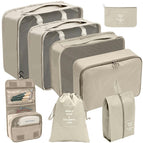 Washing bag set of eight pieces -Beige