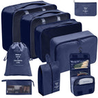 Makeup Wash Nine Piece Set - Navy