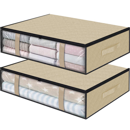 Storage Containers with Reinforced Handles, Non-woven Under the Bed Storage Bins