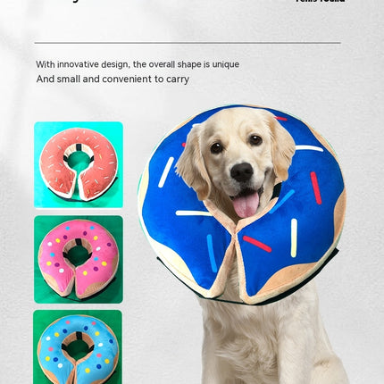 Dog Collar for After Surgery, Pet Inflatable Neck Collar Soft Protective Recovery Cone Model D