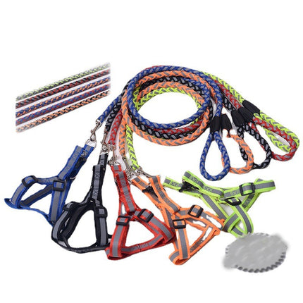 Adjustable Pet Puppy Dog Safety Harness with Leash Lead Set Reflective Dog Leash Collar