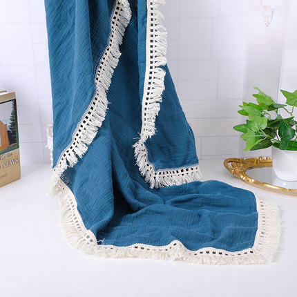 Cotton Gauze Blanket, Cotton Muslin Cloth Baby Bag Was Held By Lace Tassel Children's Blanket