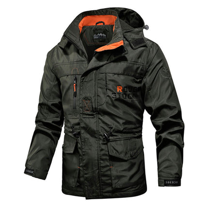 Men's Winter Cotton Jackets with Pockets Coat Stand Collar Jacket