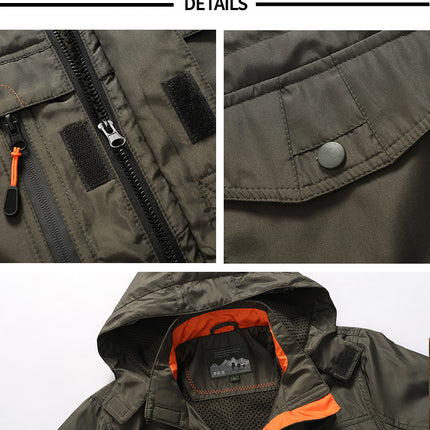 Men's Winter Cotton Jackets with Pockets Coat Stand Collar Jacket