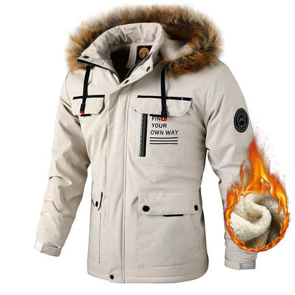 Men's Winter Warm Cotton Jacket Coat with Hood