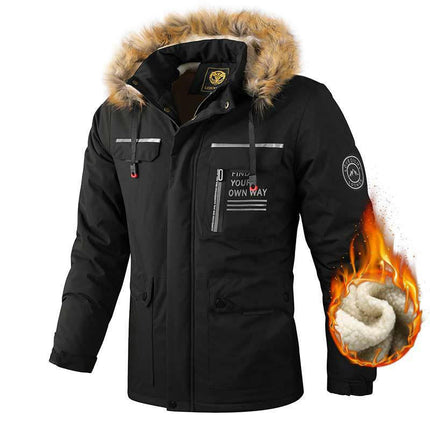 Men's Winter Warm Cotton Jacket Coat with Hood