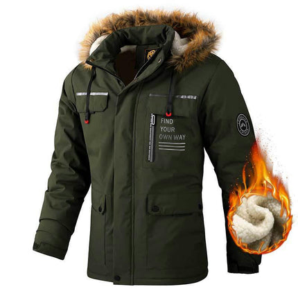 Men's Winter Warm Cotton Jacket Coat with Hood