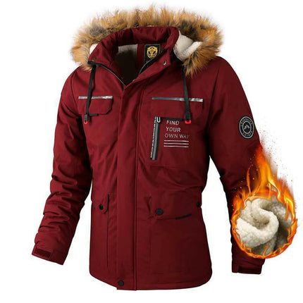 Men's Winter Warm Cotton Jacket Coat with Hood