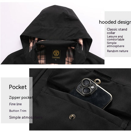 Men's Winter Warm Cotton Jacket Coat with Hood