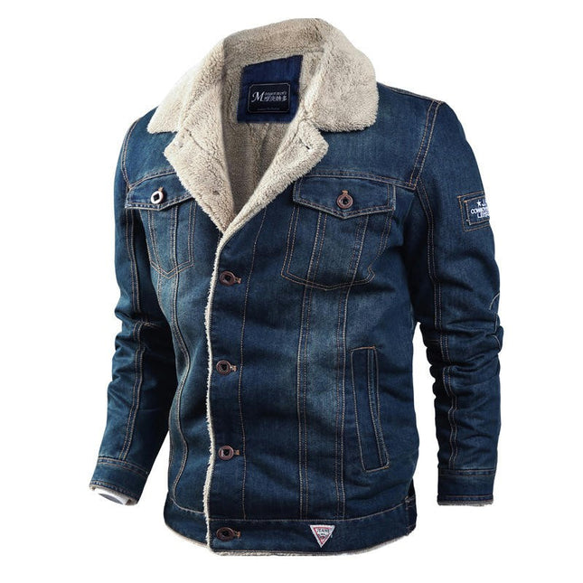 Men's Sherpa Fleece Lined Denim Jacket Warm Winter Cowboy Jacket